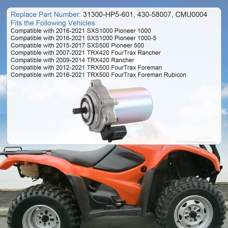 DICMIC Power Shift Control Motor Compatible with 2007-2021 Honda TRX420 FourTrax Rancher TRX500 FourTrax Foreman Replace# 31300-HP5-601, 430-58007 - Image 4